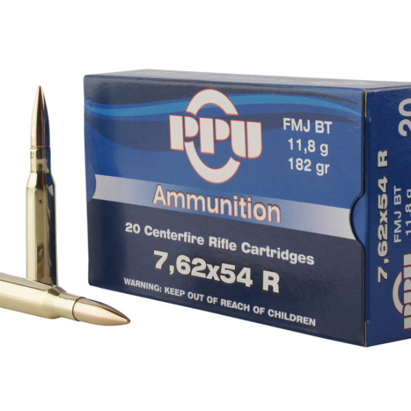 PPU Metric Rifle Brass 7.62x54mmR 182-Grain 20-Rounds FMJ