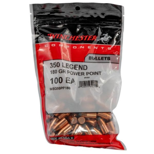 Winchester Components .350 Legend .355 Diameter 180 Grain 100 RDs Power-Point Projectile