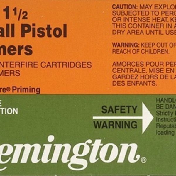 Remington Small Pistol Primers #1-1/2 Box of 1000 (10 Trays of 100)