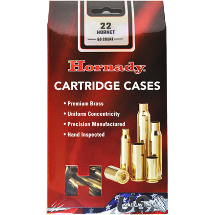 Hornady Brass 22 Hornet Box of 50